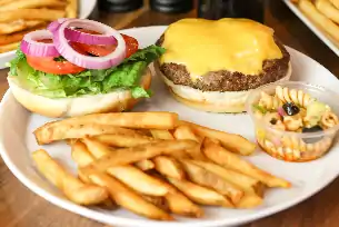 Order Cheeseburger (No Meal) food online from Charlie Foxe's Pizza store, St. Charles on bringmethat.com